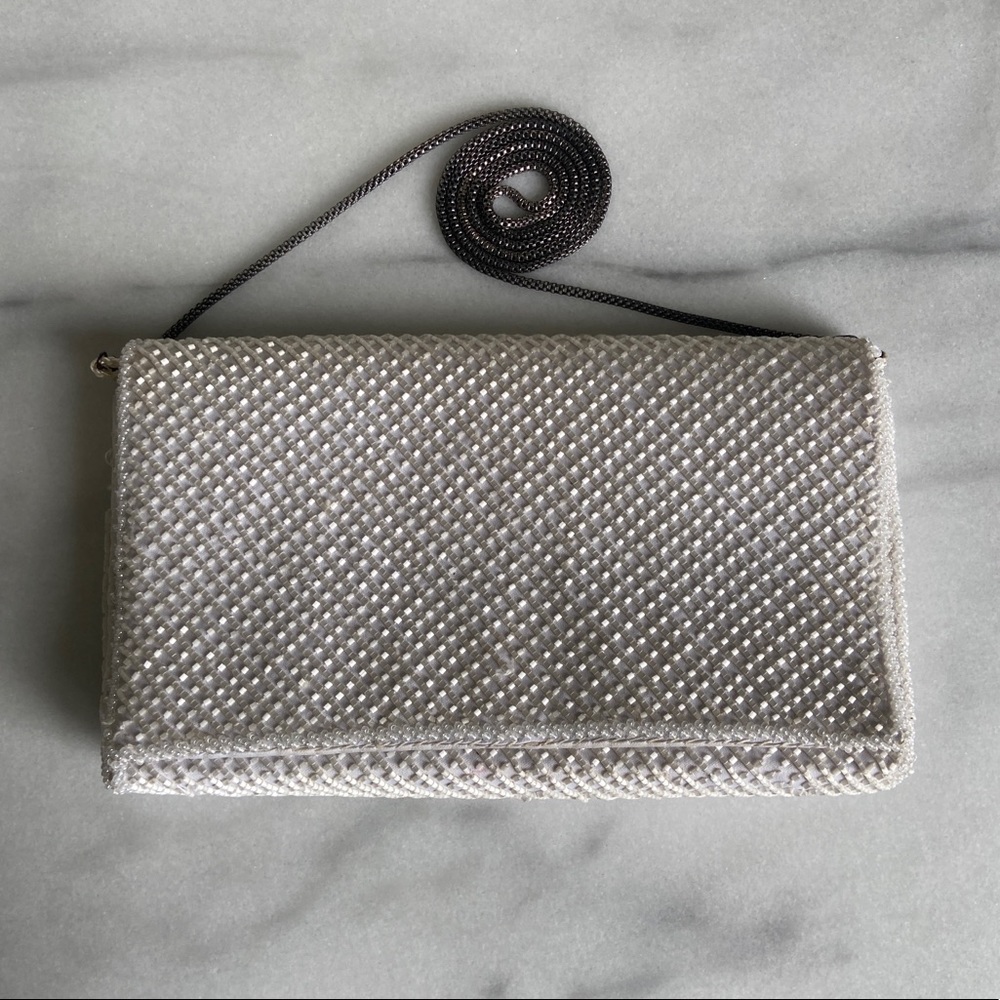 VINTAGE WALBORG • Beaded Purse Pearlcore Vibes White Crossbody Mini Bag Barbie